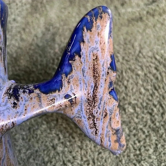 Whale Tail Mug Doug Wylie Pottery Handmade Cobalt Blue Fat Drip Glaze 1981 - Picture 14 of 16